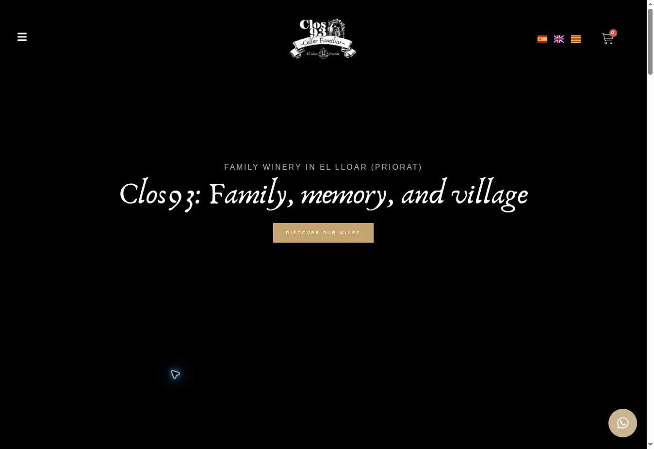 Clos93 official website presenting its family winery in El Lloar
