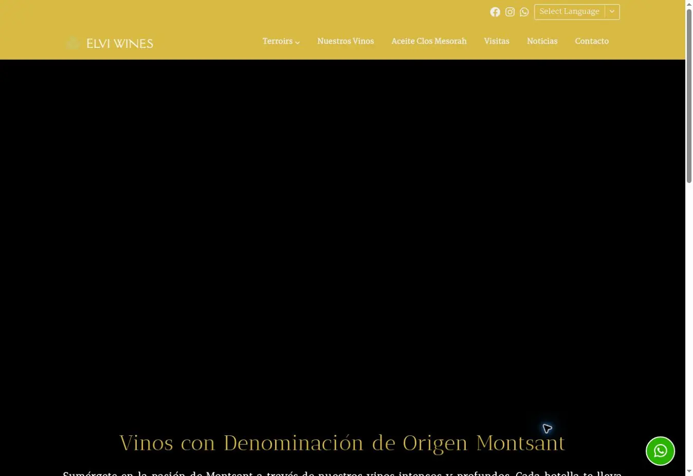 Elvi Wines official Montsant page showing Clos Mesorah within its current wine range