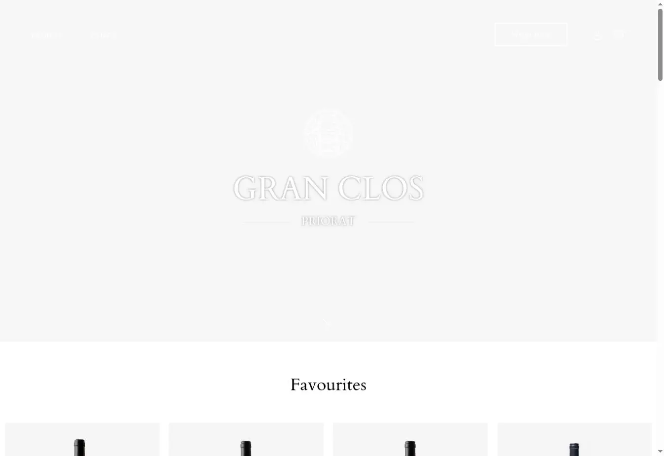 Gran Clos official website showing its current Priorat wine range