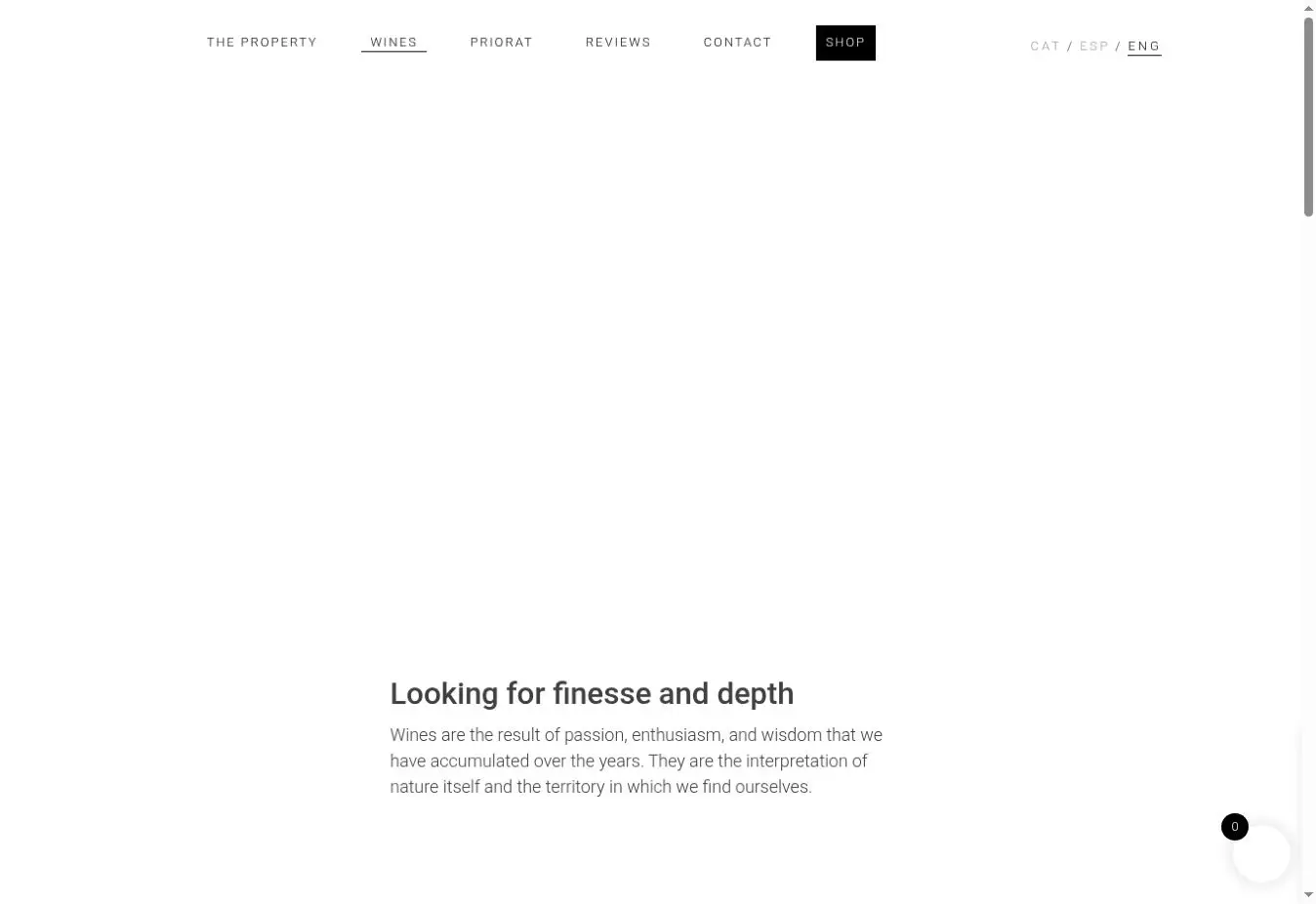 Josep Grau Viticultor official website showing the current wine range